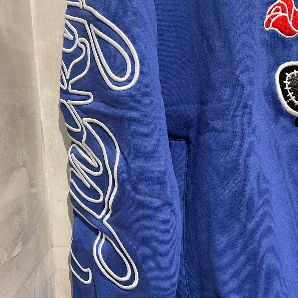 Blue Hoodie with Stitched Bunny Design - Picture 4 of 7